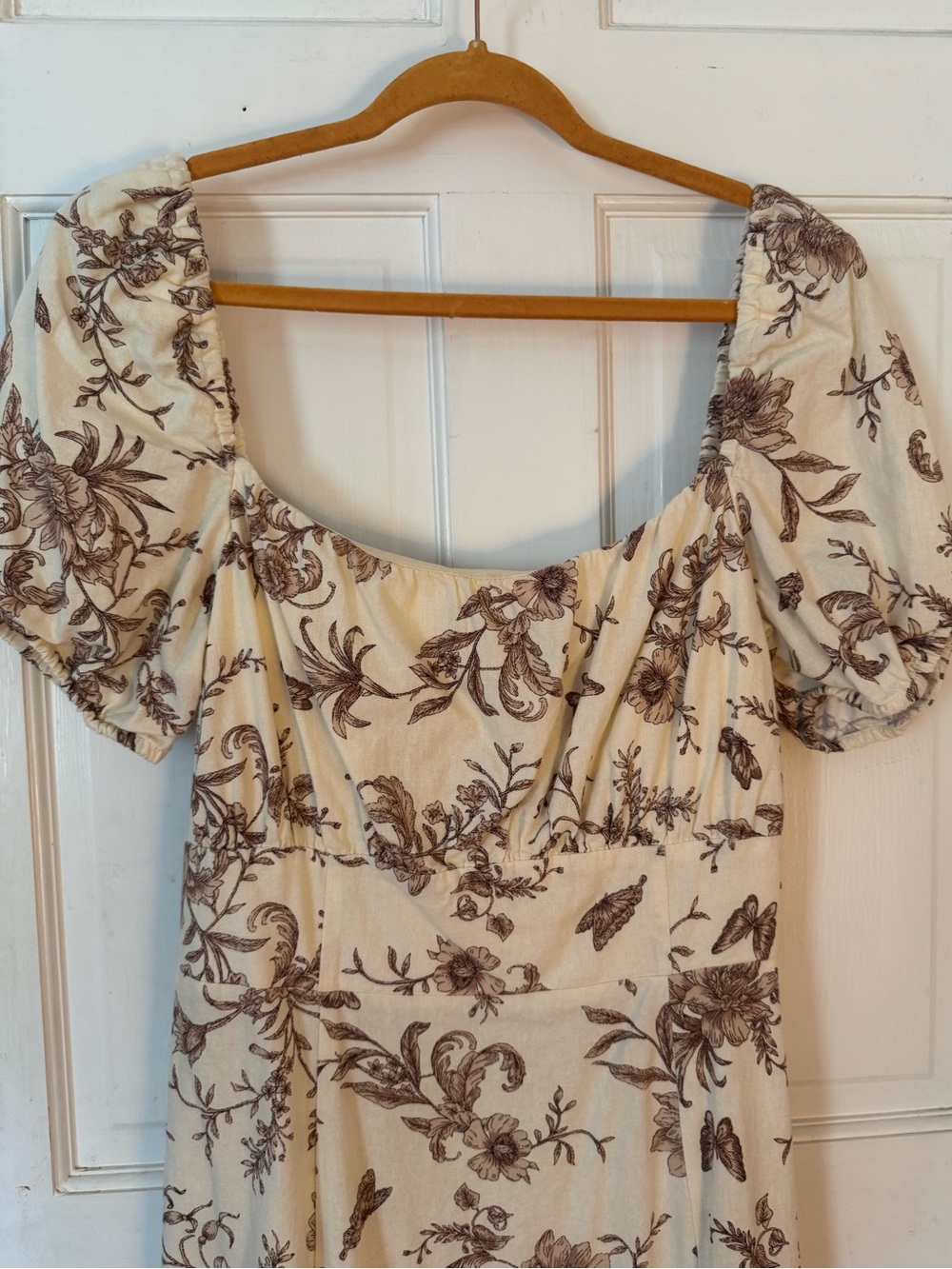 London Times Linen Blend Midi Dress